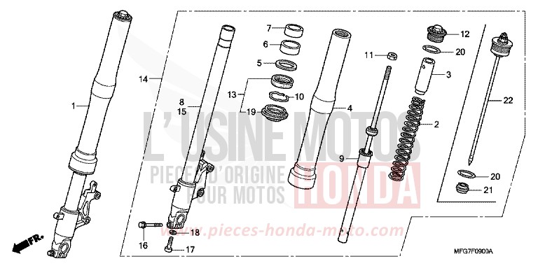 FRONT FORK for CB600F Hornet ABS PEARL FIJI BLUE (B202) from 2008